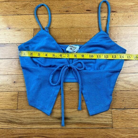 🪦 Princess Polly Sky Blue Mini Front Tie Tank Size 8 (3 for 30 sale) - Picture 4 of 7